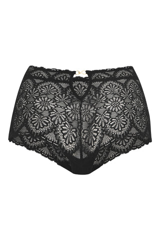 Aberdevine black high waisted sexy lace knickers