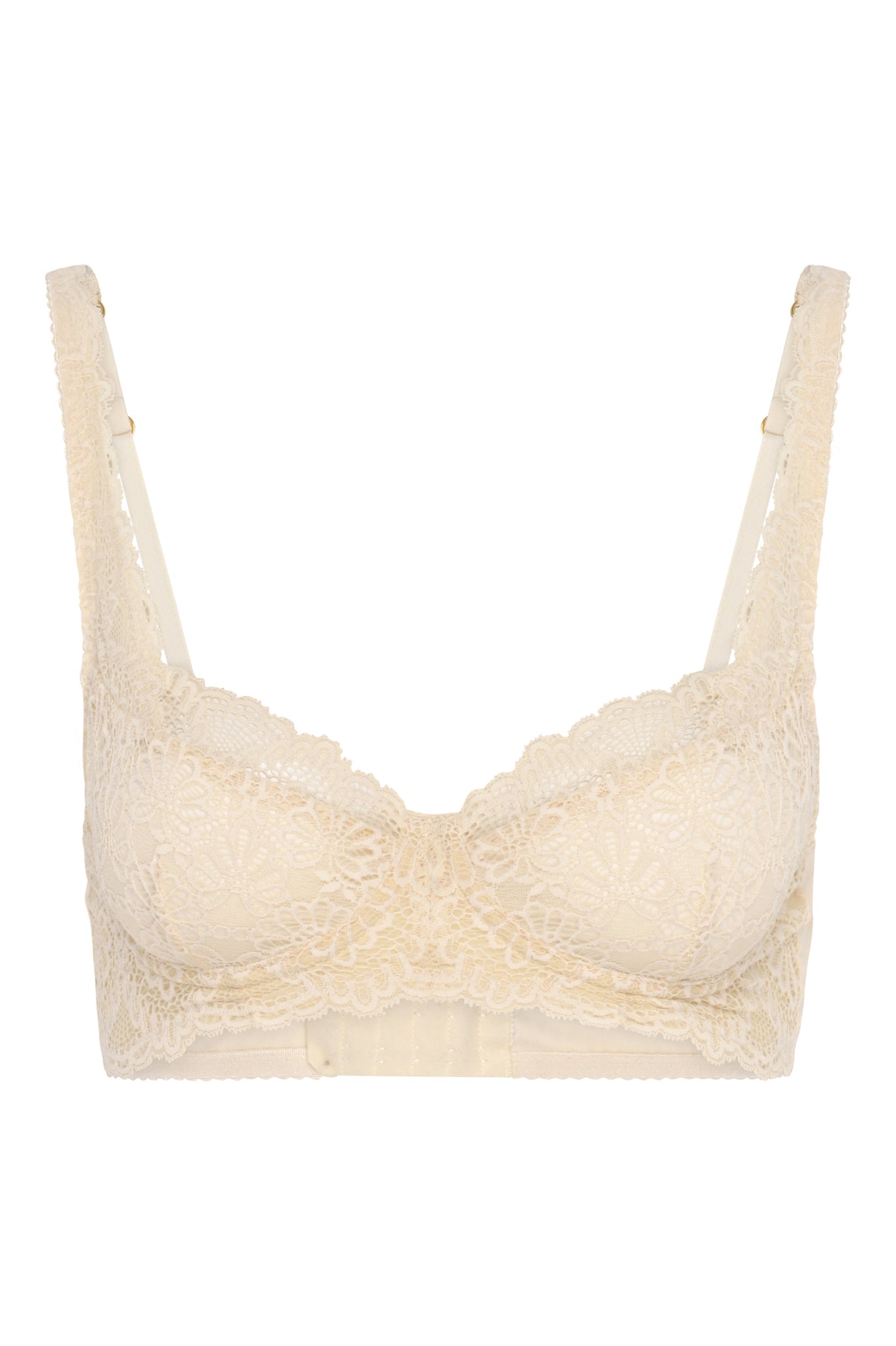 Underwire bra- product image of supportive luxury italian lace bra in cream with supportive underwire