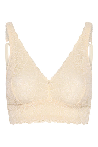 Product image of wireless bralette by Aberdevine in cream regenerative lace