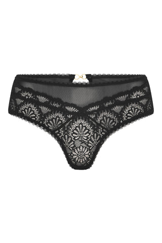 Product image of Aberdevines regenerative lace womens briefs in black with a timeless floral lace design